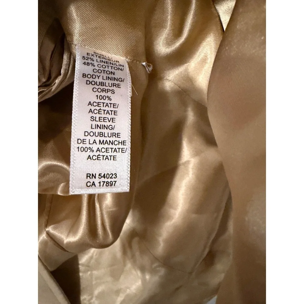 Banana Republic Blazer‎ Mens 38S Tan Linen Cotton Blend 3 Button Coat Jacket